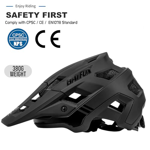 BATFOX Bike Helmet,Mountain Bike Helmet Helmets for Men Women Adults Youth