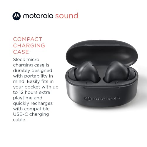 Motorola Moto Buds 065 - True Wireless, Ear Buds, Noise Isolation and 17 Hours Playtime, Touch Control on Both Earbuds, IP...