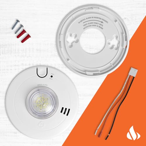 First Alert SM110LED-AC, Hardwire Smoke Alarm with LED Strobe & 10-Year Battery Backup, 1-Pack