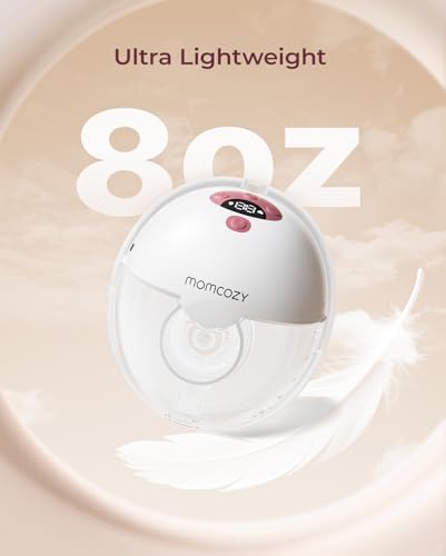 Momcozy M5 Lite Hands-Free Wearable Breast Pump, DoubleFit Flange for Baby-Like Comfort, 3 Modes & 9 Suction Levels, No Fl...