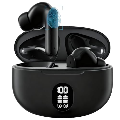 BSWLMDD Wireless Bluetooth Noise-Canceling Earbuds Bluetooth 5.3 High-Fidelity Stereo LED Display in-Ear Headphones 48-Hou...