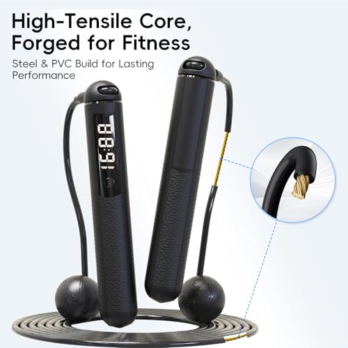 SaintCos Cordless Gravity Jump Rope, Smart Jump Rope with Counter for Gym, Fat Burning & Calorie Burn, APP Data Analysis, ...