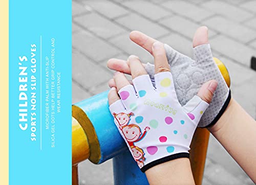 Kids Half Finger Gymnastics Gloves for Age 1-9 Boys Girls Climbing Biking Good Grip Control Gloves for Gymnastics Balance ...