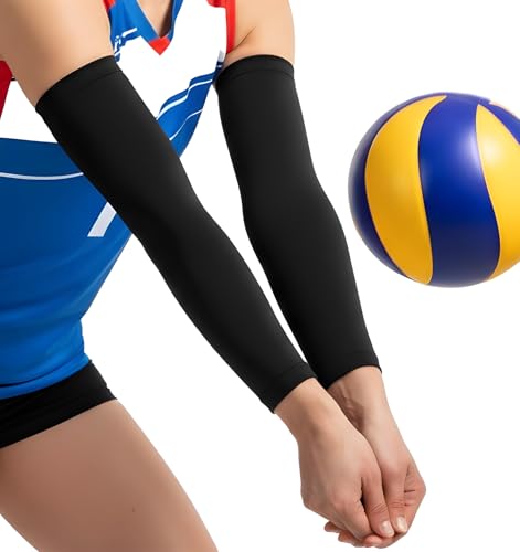 Arm Pads for Volleyball, Compression Youth Volleyball Arm Sleeves for Teen Girls, UV Sun Protection & Moisture Wicking, Li...