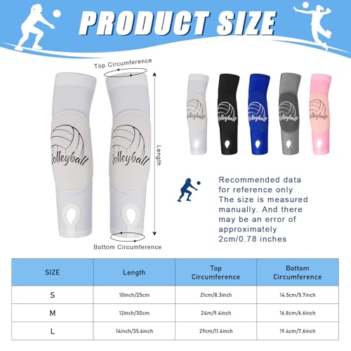 Yinder 3 Pairs Sports Volleyball Arm Sleeves for Youth Volleyball Wrist Guard Protection Pads and Thumbhole