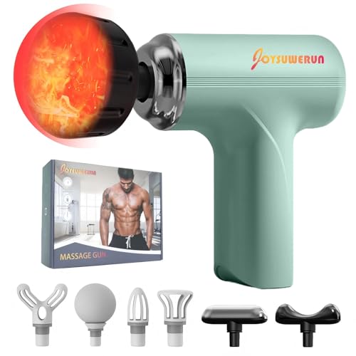 JOYSUWERUN Massage Gun with Heat – Amazing Power! Deep Tissue Percussion Massager, Handheld Mini Muscle Gun, 7 Massage Hea...