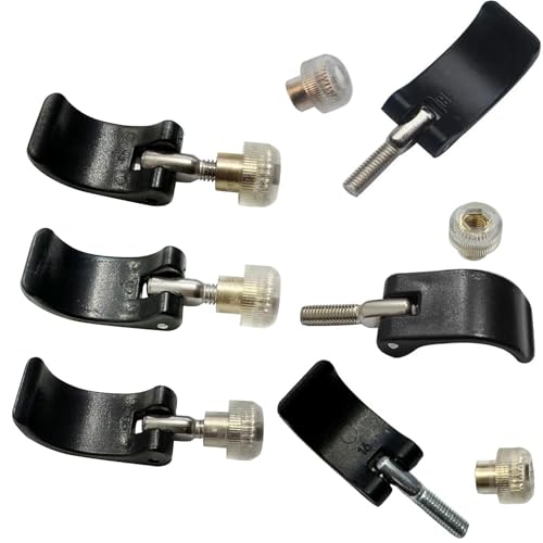 DraCra 6 Pack Trikking Poles Clamp Replacement External Quick Flip Lock Fastener Buckle Clip with Nut Screws for Hiking Po...