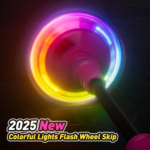 HopeRock Skip Ball Toy for Girls Ages 6-10,Girl Birthday Gifts,3 Fun Modes,Flashing Light-Up Wheel,LED Digital Counter,Rep...