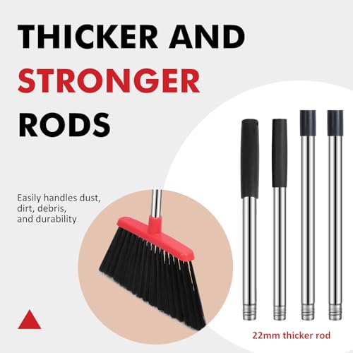 Heavy Duty Broom, 55 Inch Long Handle Outdoor Large Angle Brooms, Commercial Broom for Sweeping Indoor, for Home Garage Ki...