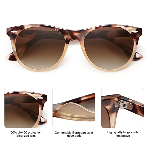 SOJOS Classic Polarized Sunglasses for Women Men Small UV400 Lenses SJ2076
