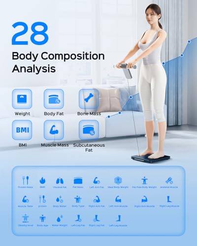 Tychesy 8-Electrode Body Pod Scale, Dual-Frequency Smart Scale for BMI & Bone Density, Professional Body Composition Analy...