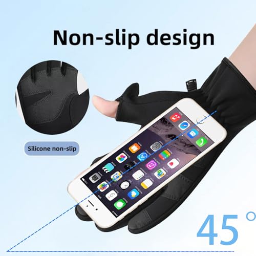 POONWEI Touch Screen Winter Gloves Waterproof Windproof Thermal for Running Cycling Driving Hiking for Men Women