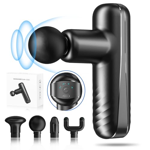 SBUBU Mini Massage Gun for Deep Tissue Percussion - Portable Handheld Massager for Muscle Relaxation with 4 Massage Heads ...