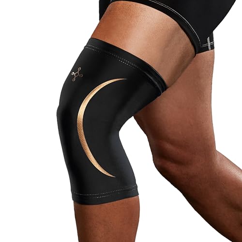 Tommie Copper Knee Compression Sleeve (S/M, Black), 15-20 mmHg, 4D Stretch & Non-Slip Fit for Targeted Support, Patented C...