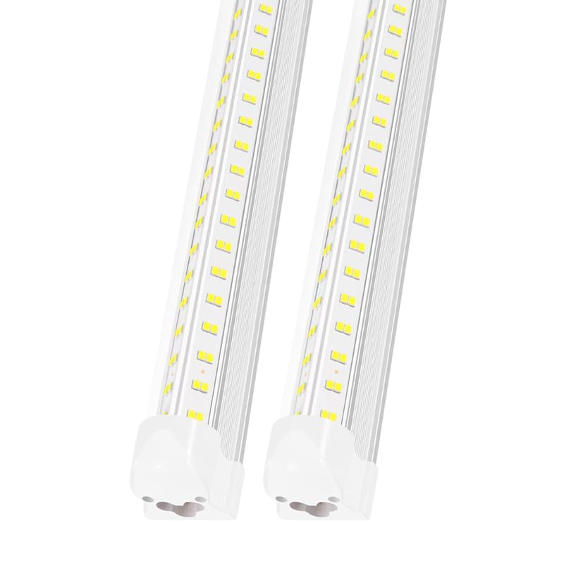 Aqiquut 3Ft Lights 36W 6500K 5000Lm Daylight Foot Led Shop Lights 110V Linkable Clear Cover Integrated V-Shape For Shop Garage Warehouse Workshop Commercial Bay Lighting(2-Pack)