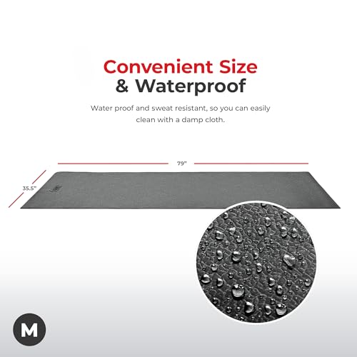 Sunny Health & Fitness Non-Slip Home Gym Mat – Workout Floor Protection Foam Pad for Treadmill, Bike, Elliptical, Yoga and...