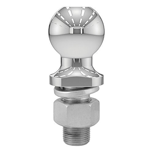 CURT 40037 Chrome Trailer Hitch Ball, 7,500 lbs, 2-Inch Diameter, 1 x 2-1/8-Inch Shank