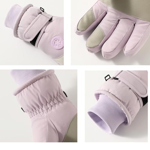 CXQRR Winter Ski Snow Gloves for Women, Touchscreen Waterproof Warm Cold Weather Gloves for Skiing Snowboarding