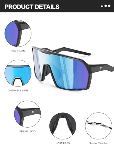 BIRCEN Polarized Baseball Sunglasses for Sports: TR90 Lightweight Running Sunglasses Cycling Glasses for Outdoor Runners MTB