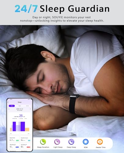 Smart Bracelet for Men Women, Health Activity Fitness Trackers, 24/7 Continuous Heart Rate/Blood Pressure/HRV/Stress Monit...
