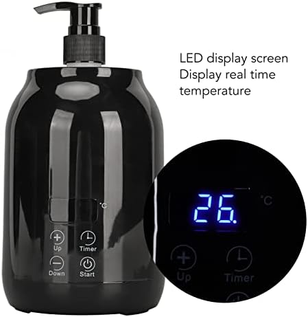 Massage Oil Warmer, Professional Electric Lotion Bottle Warmer with Two Oil Bottle Dispenser, LED Temperature Display, Essential Lube Gel Cream Heating Warmer for Home, Salon, SPA