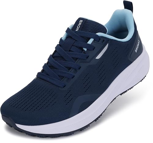BRONAX Women's Wide Toe Box Road Running Shoes | Wide Athletic Tennis Sneakers with Rubber Outsole