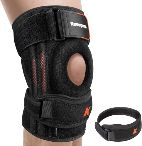 2-in-1 Professional Knee Brace for Pain Relief,Adjustable Knee Support with Patella Pad & Side Stabilizers, Compression Kn...
