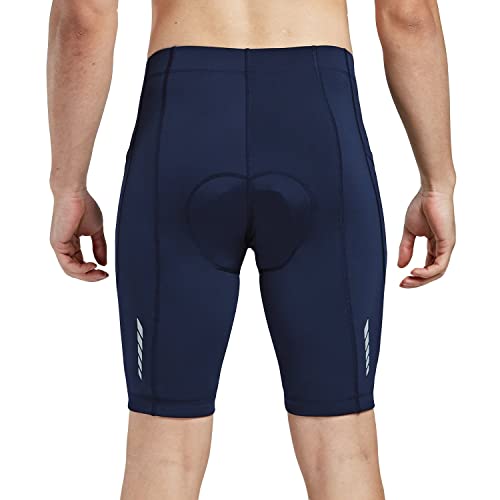 baleaf Men's Padded Bike Shorts Cycling Road Biking Riding Bicycle Cycle Wear Pockets UPF 50+ MTB Accessories Tights