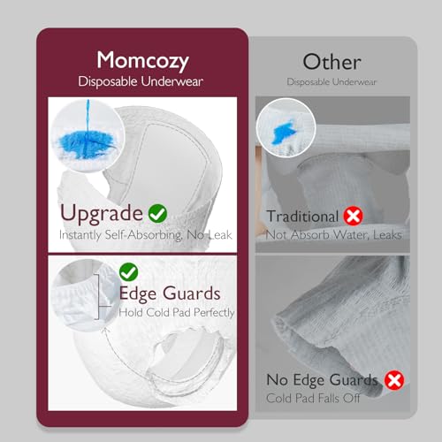 Momcozy Postpartum Recovery Essentials Kit, Labor Delivery Mom Care Kit, Self-Absorbent Disposable Underwear Nipple Nursin...