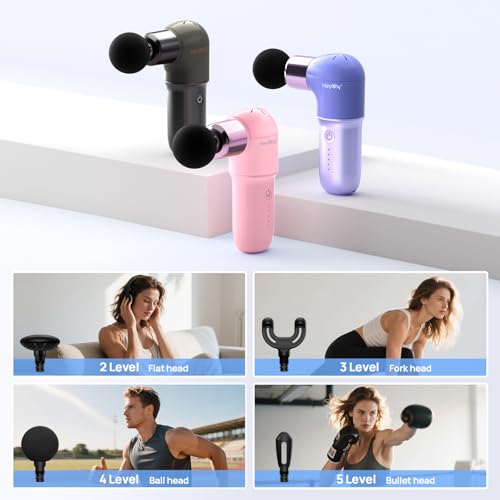 HEYCHY Super Mini Massage Gun, Deep Tissues Percussion Muscle Massager, Compact Sports Travel Massage Gun, Portable Massag...