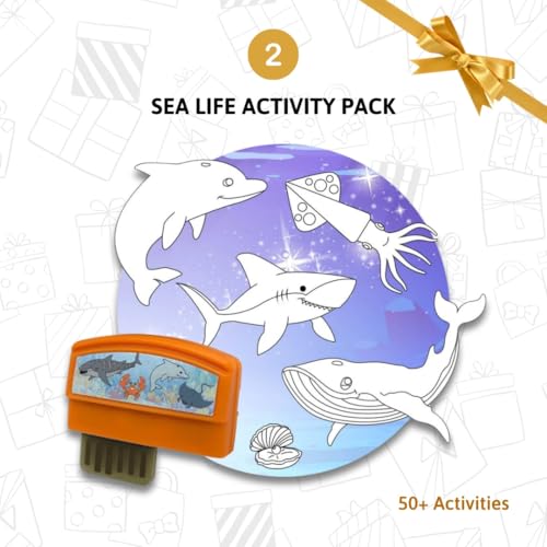 Smart Sketcher 2.0 Drawing Projector Set, 4-in-1 Bundle with Jungle & Ocean Packs, 180+ Activities, Educational Art Toy, B...