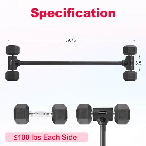 Aspireartisans Dumbbell to Barbell Converter – Adjustable Weights & 200LB Capacity for Home Gym Strength Training