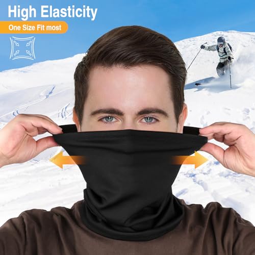 LUOLIIL VOE 2 Pack Winter Neck Gaiter Warmer for Men&Women,Windproof Face Cover Fleece Face Mask Scarf for Cold Weather Sport