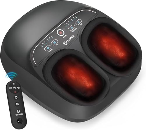 COMFIER Foot Massager with Heat,FSA Eligible,Kneading,Vibration,Compression,Pause Function,Shiatsu feet Massager for Plant...
