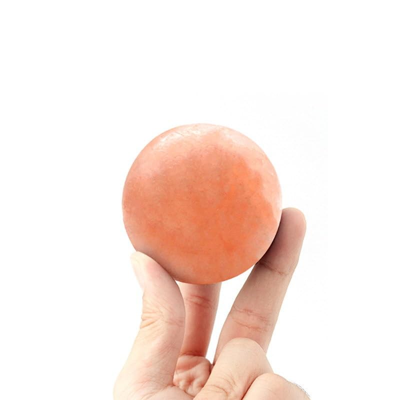 QYLHH 2 Pcs Ball Himalayan Salt Massage Stones Hot Massage Cold Massage Stones Set Warm Rocks Kit for Facial SPA1.97IN