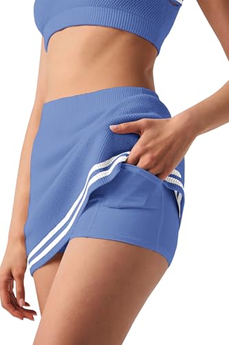 SENSERISE Womens Workout Sets Tennis Dress Built in Shorts Tank Top and Skort Set with Pocket Gym Yoga Outfits