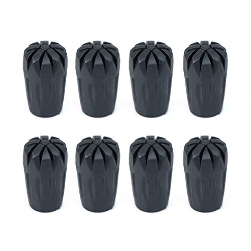 ANIUHL 8 Piece Rubber Trekking Pole Tips Hiking Walking Sticks Caps Ends Replacement Tip Protectors, Shock Absorbing and E...