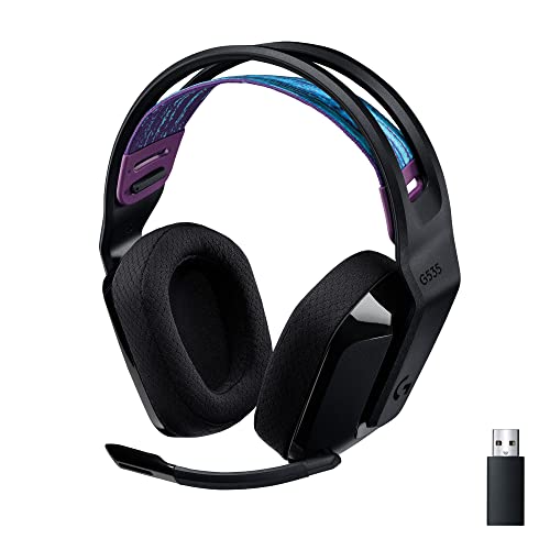 Logitech G535 Lightspeed Wireless Gaming Headset - Lightweight on-Ear Headphones, flip to Mute mic, Stereo, USB Rechargeab...