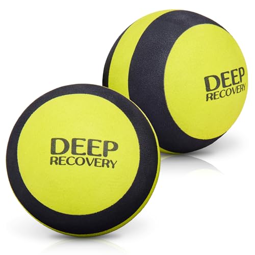Deep Recovery Yoga Deep Tissue Massage Ball Set, Firm Density – 4-Inch Myofascial Release Balls for Feet, Back, Neck, Legs...
