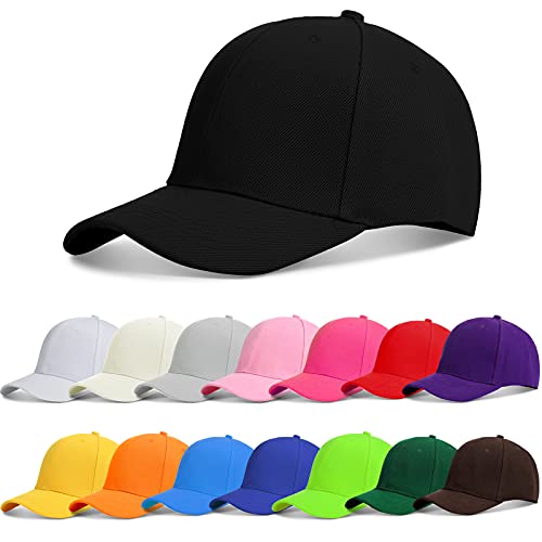 Geyoga 15 Pieces Baseball Cap Bulk Adjustable Size Plain for Men Women Blank hat for Running Workouts and Outdoor Activities