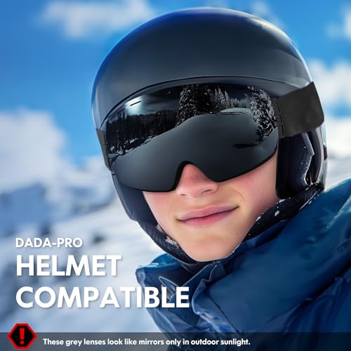 DADA-PRO Ski Goggles Men Women Snowboard Goggles Over Glasses OTG Anti Fog Snow Goggles Frameless 100% UV Protection