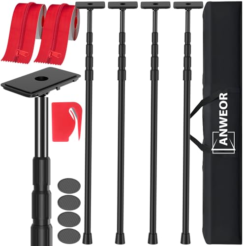 10FT Dust Barrier Poles Kit,Spring Retractable Zipper Wall Poles for Dust Barriers System,Home & Construction,Spring Barri...