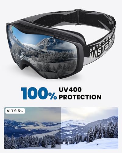 OutdoorMaster Ski Goggles with Cover Snowboard Snow Goggles OTG Anti-Fog