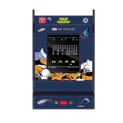 My Arcade Space Invaders Nano Player - Arcade Classics 4.8" Portable Handheld Mini Arcade Machine, 2.4" Screen Color Display, Retro Video Game
