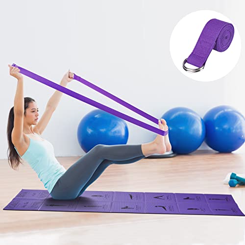 Foldable Yoga Mat for Women, Non Slip Exercise Mat for Home Gym, 5mm Travel Yoga Mats Set With Stretch Strap for Yoga Pila...