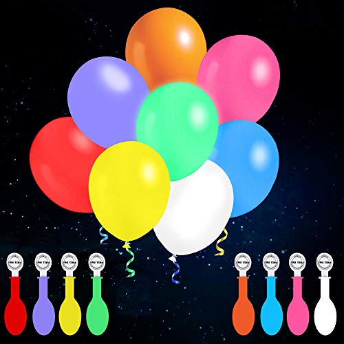 iFUNow LED Balloons Flashing, 32 Pack, 8 Colors Light Up Balloons, Lasts 12-24 Hours for Glow in the Dark Party Supplies, ...