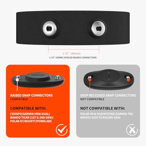 COOSPO Heart Rate Monitor Replacement Chest Strap,Replacement Heart Rate Monitor Soft Strap Compatible with Wahoo Tickr/Po...