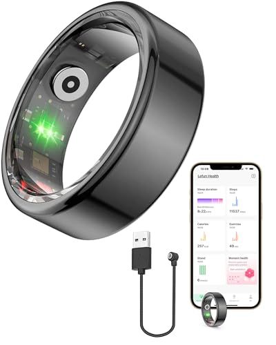 FREEZE2TRIM Vital Health Smart Ring Black Smart Ring for Women Vital Health Ring Smart Rings for Men with Fitness Trackin...