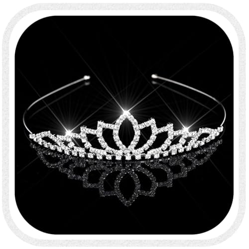 Kilshye Silver Tiaras and Crowns Rhinestone Wedding Tiara Birthday Prom Crown Hair Accessories for Women