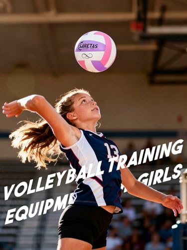 Saretas Volleyballs, PU Official Size Soft Touch Kids Volley Ball, Cute Volleyball for Girl, Christmas Volleyball Gifts fo...